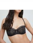 CALVIN KLEIN UW sieviešu melns krūšturis Unlined balconette