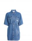 CALVIN KLEIN Jeans sieviešu zila kleita Utility belted shirt dress