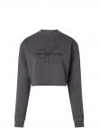 CALVIN KLEIN Jeans sieviešu melns džemperis Embroidered monologo sweatshirt