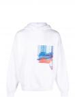 CALVIN KLEIN Jeans vīriešu balta blūze Motion floral graphic hoodie