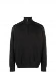 CALVIN KLEIN vīriešu melns džemperis Mix media quarter zip sweater