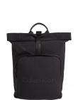 CALVIN KLEIN vīriešu melna mugursoma Must roll top backpack