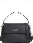 CALVIN KLEIN sieviešu melna soma pār plecu Re-lock tote flap