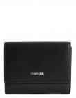 CALVIN KLEIN sieviešu melns maks Daily dressed trifold wallet