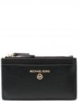 MICHAEL KORS sieviešu melns maks Small pebbled leather card case