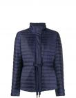 MICHAEL KORS sieviešu zila viegla jaka Belted packable puffer
