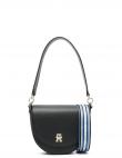TOMMY HILFIGER sieviešu melna soma LIFE SADDLE BAG