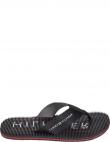TOMMY HILFIGER vīriešu melnas pludmales čības Massage footbed beach sandal