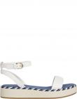 TOMMY HILFIGER sieviešu baltas sandales Rope flatform sandals