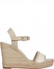 TOMMY HILFIGER sieviešu zaļas sandales Seasonal webbing wedge sandals