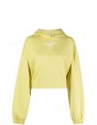 CALVIN KLEIN JEANS sieviešu zelta džemperis ar kapuci Gathered hem cropped hoodie