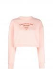 CALVIN KLEIN JEANS sieviešu rozā džemperis Varsity logo crewneck