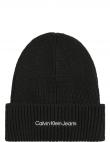 CALVIN KLEIN JEANS  sieviešu melna cepure Institutional beanie