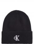 CALVIN KLEIN JEANS  sieviešu melna cepure Archive logo beanie