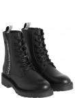 CALVIN KLEIN JEANS  sieviešu melni zābaki Combat laceup boot zip