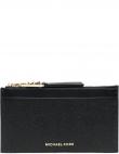 MICHAEL KORS sieviešu melns maks LG zip card case