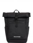 TOMMY HILFIGER vīriešu melna mugursoma Monotype rolltop backpack