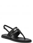 CALVIN KLEIN sandales sievietēm, Melna, Flat sandal metal bar