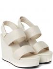 CALVIN KLEIN JEANS sandales sievietēm, Krēmīga/Smilšu, Wedge sandal webbing