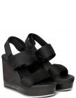 CALVIN KLEIN JEANS sandales sievietēm, Melna, Wedge sandal webbing