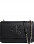 CALVIN KLEIN JEANS plecu soma sievietēm, Melna, Sculpted flap deboss crossbody