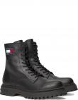 TOMMY JEANS zābaki vīriešiem, Melna, Lace up mid boot smooth