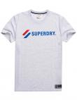 SUPERDRY vīriešu pelēks kokvilnas krekls SPORTSTYLE APPLIQUE T-SHIRT