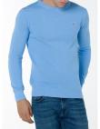 Gaiši zils ādīts vīriešu džemperis GANT