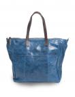 PIERRE CARDIN sieviešu zila dabīgas ādas soma liela ar diviem rokturiem