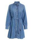 Tommy Hilfiger sieviešu violeta kleita Denim BELTED DRESS LYRA
