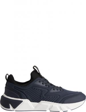 CALVIN KLEIN vīriešu zili ikdienas apavi Low top lace up knit shoe