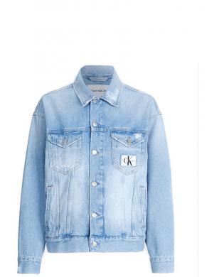 CALVIN KLEIN Jeans sieviešu zila džinsa jaka Dad denim jacket