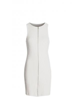 CALVIN KLEIN Jeans sieviešu gaiša kleita Zipper elongated rib dress