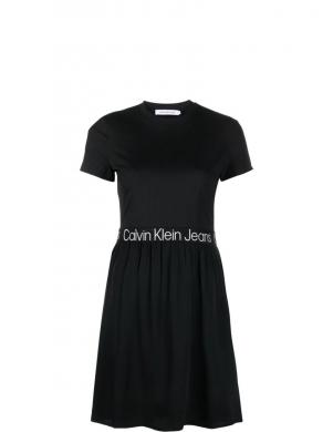 CALVIN KLEIN Jeans sieviešu melna kleita Logo elastic dress
