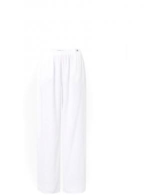 CALVIN KLEIN Jeans sieviešu baltas ikdienas bikses Crinkle long straight pants