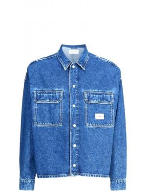 CALVIN KLEIN Jeans vīriešu zila krekls Boxy loose utility shirt