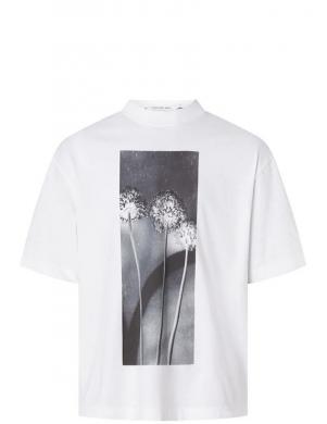 CALVIN KLEIN Jeans vīriešu balts T-krekls Flower graphic tee