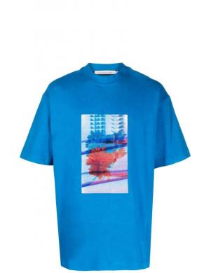 CALVIN KLEIN Jeans vīriešu zils T-krekls Motion floral graphic tee