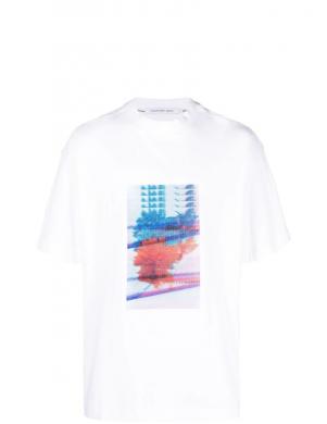 CALVIN KLEIN Jeans vīriešu balts T-krekls Motion floral graphic tee