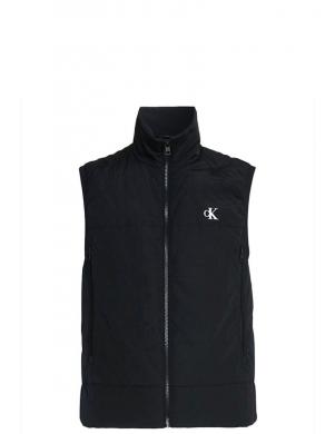 CALVIN KLEIN Jeans vīriešu melna veste Badge crinkle nylon vest