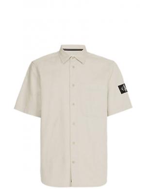 CALVIN KLEIN Jeans vīriešu gaiša krekls Linen short sleeve shirt