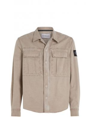 CALVIN KLEIN Jeans vīriešu gaišs krekls Mineral dye utility overshirt