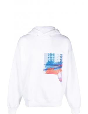 CALVIN KLEIN Jeans vīriešu balta blūze Motion floral graphic hoodie
