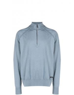CALVIN KLEIN vīriešu pelēks džemperis Tencel-blend quarter sweater