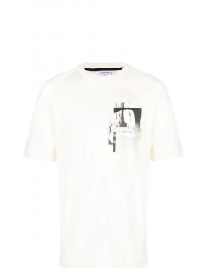 CALVIN KLEIN vīriešu balts T-krekls Modern graphic comfort t-shirt