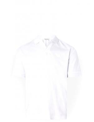 CALVIN KLEIN vīriešu balti šorti Smooth cotton open placket polo