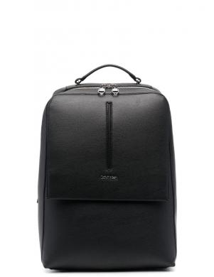 CALVIN KLEIN vīriešu melna mugursoma MEDIAN SQUARED FLAP BP