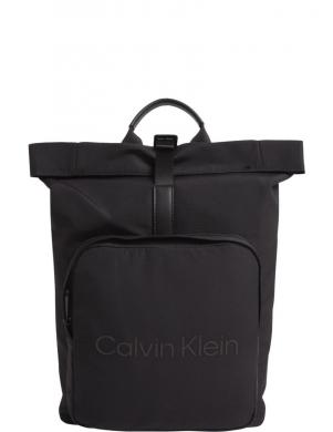 CALVIN KLEIN vīriešu melna mugursoma Must roll top backpack