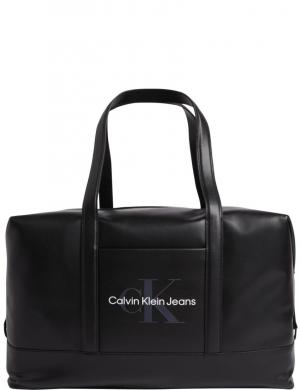 CALVIN KLEIN JEANS vīriešu melna soma Monogram soft duffle