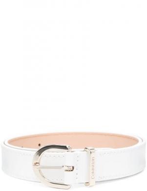 CALVIN KLEIN sieviešu balta josta MUST METAL LOOP RND BELT 25MM